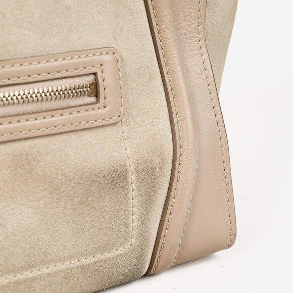 Celine Mini Luggage Sahara Beige Top Handle Leather & Suede Bag - Picture 8 of 14